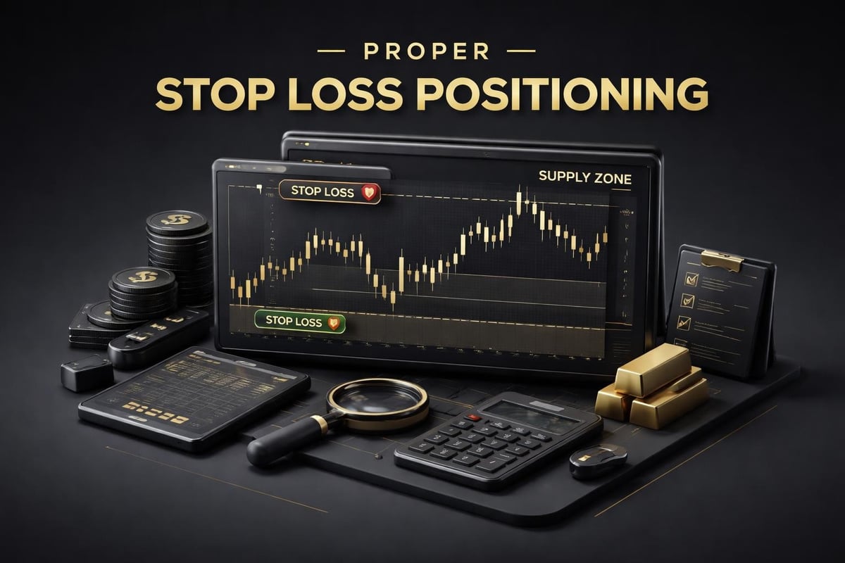 Stop loss placement relative to supply demand zones